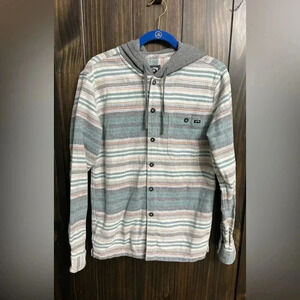 Men's Striped Gray Hoodie Jacket